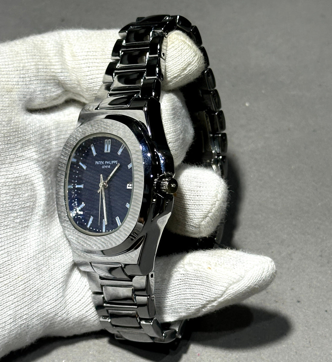 Patek Philippe Geneve Stainless Steel with Blue Dial